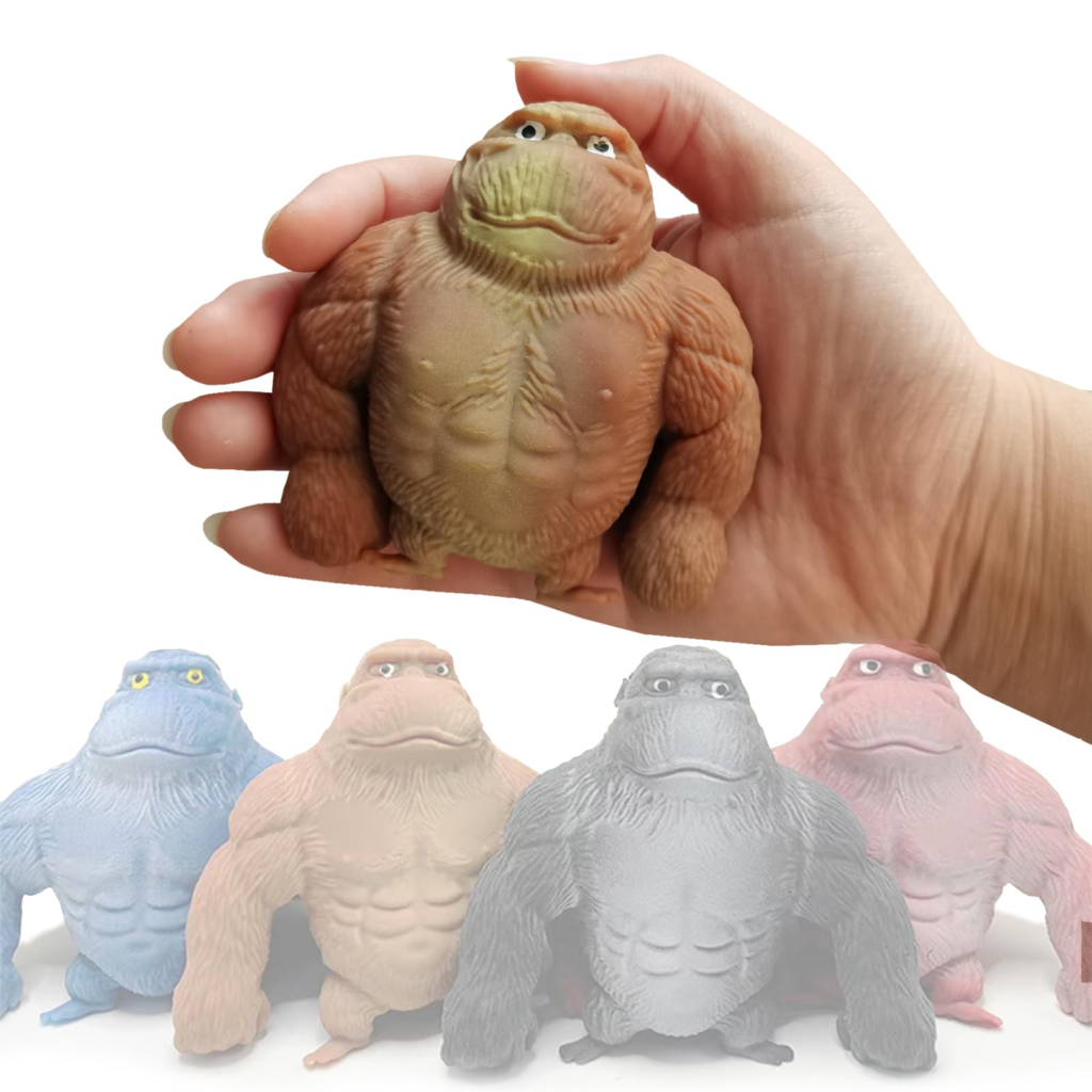 ゴリラ スクイーズ 本物 ミニ のびるスクイーズ スクイーズ玩具 アグリーベイビーズ 柔らかい クリスマス プレゼント 子供（四つの色がランダムに出荷されます。）