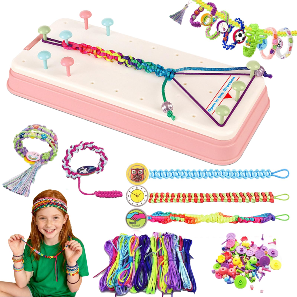 [Smato]DIY手作りキット 女の子 紐細工 おもちゃ 編み物 手芸 ブレスレットセット 子供の誕生日プレゼント 手作り マクラメ ロープワーク アクセサリー 材料セット 親子で楽しめる