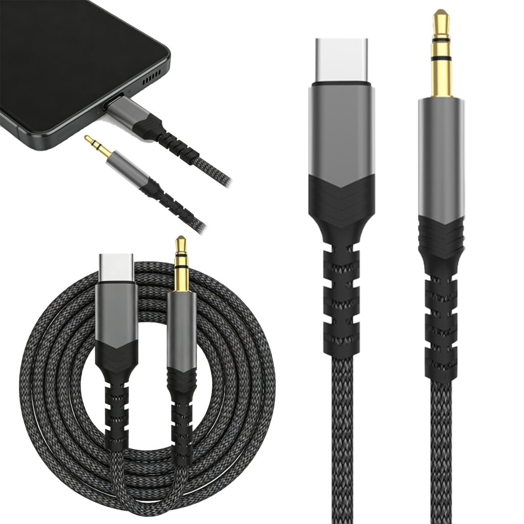 【Smato】タイプc イヤホンジャック変換 Type-C全機種対応 DAC搭載 24bit/96KHz対応 通話/音量調節/音楽再生 高耐久ナイロンケーブル 3,000回の折り曲げ試験をクリア iPhone16/15シリーズ・iPad・Android・Mac