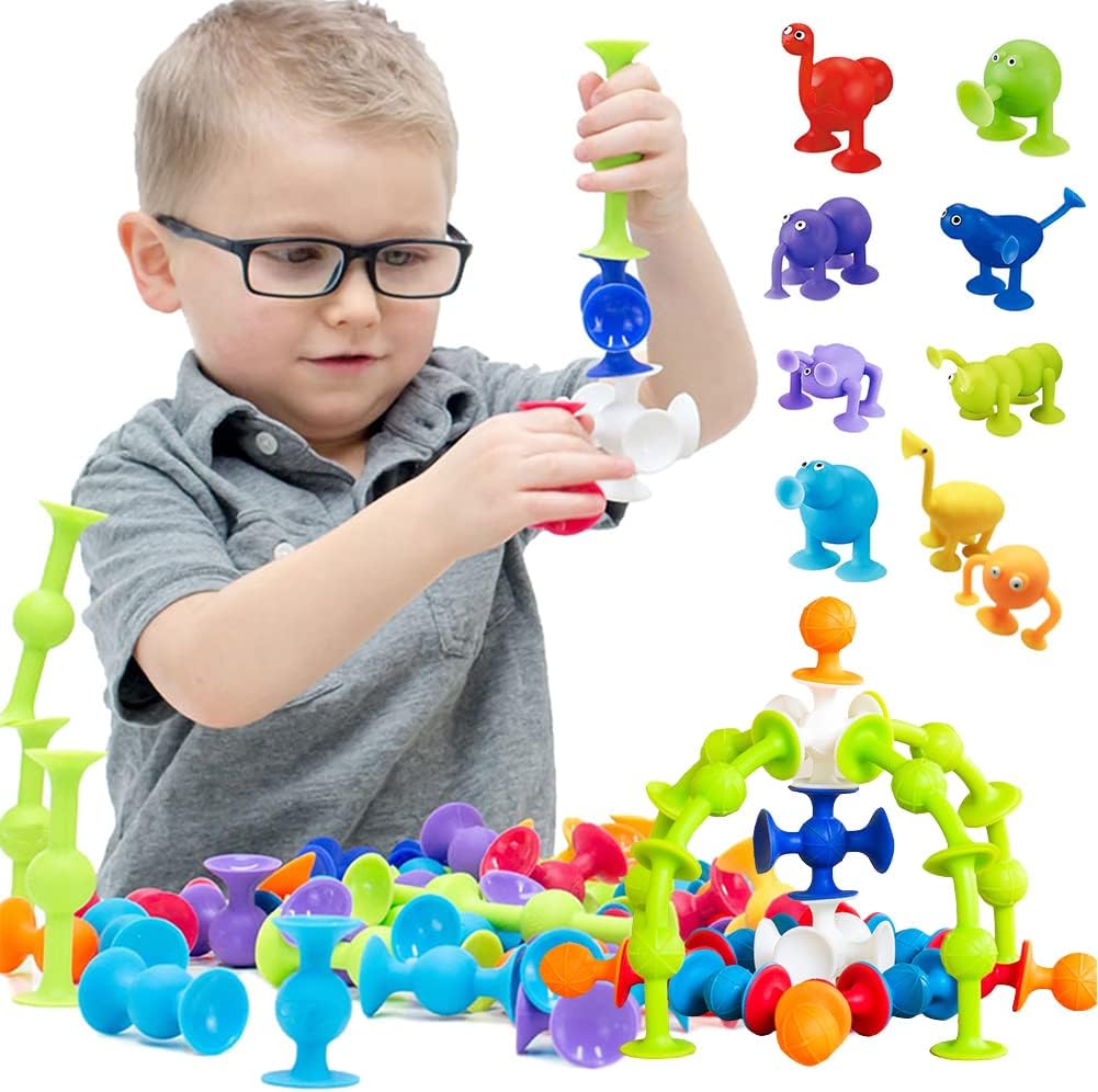 吸盤 ビーズ おもちゃ 26個セット アルファベット 壁に使える 新感覚知育ブロック 組み立て お風呂のおもちゃ オリジナル 誕生日 プレゼント DIY スクイグズ 子供 男の子 女の子