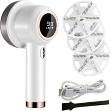 smato 毛玉取り 電動 3枚刃（1枚本体＋2枚替刃） 6刃設計 3段階スピード調整 安全保護装置 毛玉取り器 けだまとり 毛玉クリーナー 毛玉カッター 携帯便利 靴下 寝具 カーペット 旅行用 家庭用