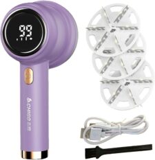 smato 毛玉取り 電動 3枚刃（1枚本体＋2枚替刃） 6刃設計 3段階スピード調整 安全保護装置 毛玉取り器 けだまとり 毛玉クリーナー 毛玉カッター 携帯便利 靴下 寝具 カーペット 旅行用 家庭用