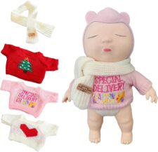 アグリーベイビーズ ぬいぐるみ 服【人形は含まれません 4点セット】スクイーズ 赤ちゃん BIGサイズ 20cm人形の服 パーカー ニット マフラー メガネ カメラ おしゃれ 可愛い 20cm-30cm ビッグ 人形 着せ替え ドール用服