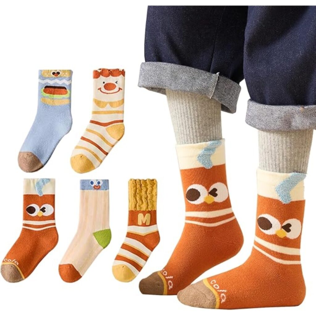 [Smato] イタリアンブレインロッド 靴下 トゥントゥントゥンサフール キッズ 綿100% 5足異色セット 足長13cm-22cm 男の子 女の子 通年 可愛い ソックス 履き心地が良い サッカー ショートソックス