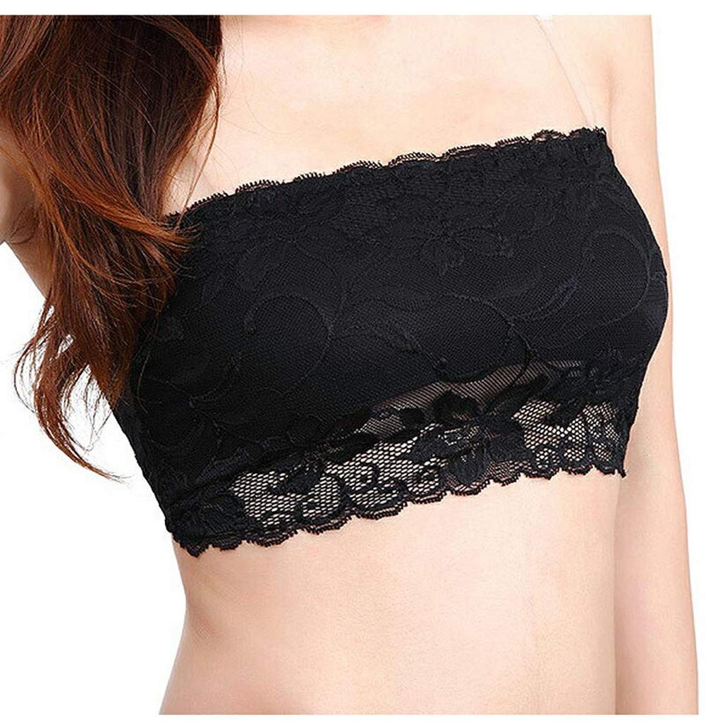 [Smato] レースチューブトップ キャミソール ブラカバー チラ見え防止 カバーレース ブ ラトップ ベアトップ 見せブラ 総レース パッドなし レディース キャミソール 無痕