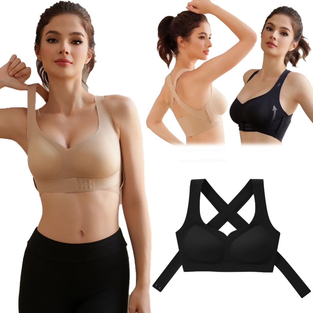 [Smato] 補正ブラ 補正下着 シンプル ブラジャー バストアップブラ 姿勢維持 肩が凝らない 盛りブラ ノンワイヤー 大きいサイズ