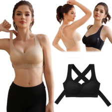 [Smato] 補正ブラ 補正下着 シンプル ブラジャー バストアップブラ 姿勢維持 肩が凝らない 盛りブラ ノンワイヤー 大きいサイズ