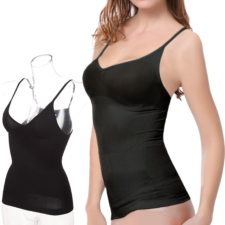 [Smato] キャミソール ブラトップ 着圧 着やせ ソフト 肩紐 上向き 補正 下着 ウエスト 腹 引き締め 加圧インナー インナーウェア ナイロン セクシー レディース