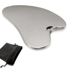 Smato かっさ カッサ プレート テラヘルツ 羽根 顔用 頭皮マッサージ ボディ用 美顔 頭用(銀色 · ハート型)