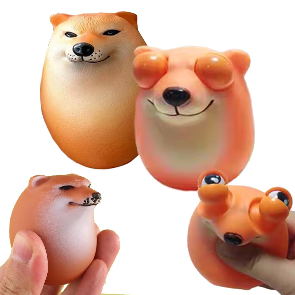 しばこ スクイーズ 2個 眼球がランダム切り替え可能 シバコ たまご 可愛い 面白い スクイーズボール ストレス解消 暇つぶし 軽減 不安減圧グッズ 柔らかい 弾性 触感良い 握るおもちゃ 感覚子供 大人兼用 (柴犬 卵 2点)