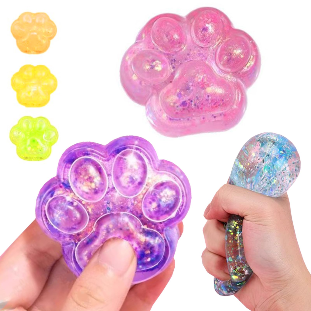 スクイーズ ぷにぷに 水感プルプル 肉球 3個 セット ペタペタ 低反発 ストレス解消 グッズ おもちゃ 肉まん 可愛い レジン 柔らかい 弾性 触感良い 子供 大人兼用(6cm肉球 3 色ランダム)