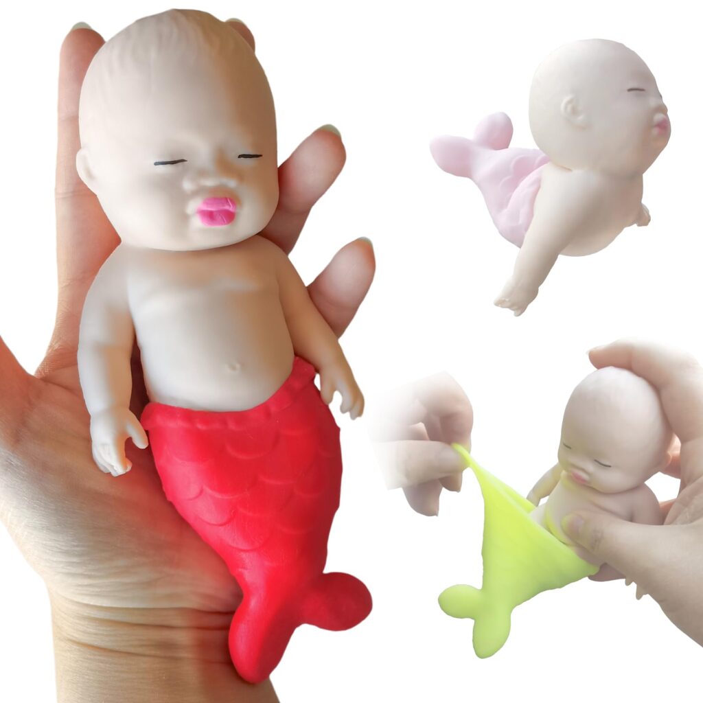 アグリーベイビーズ 服 17cm【1個+イエロー】 赤ちゃん スクイーズ 人魚の尾 人形 おもちゃ 軽砂 可愛い 玩具 オフィスの減圧 柔らかい 弾性 触感いい 子供 大人兼用