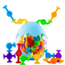 吸盤 ビーズ おもちゃ 26個セット アルファベット 壁に使える 新感覚知育ブロック 組み立て お風呂のおもちゃ オリジナル 誕生日 プレゼント DIY スクイグズ 子供 男の子 女の子