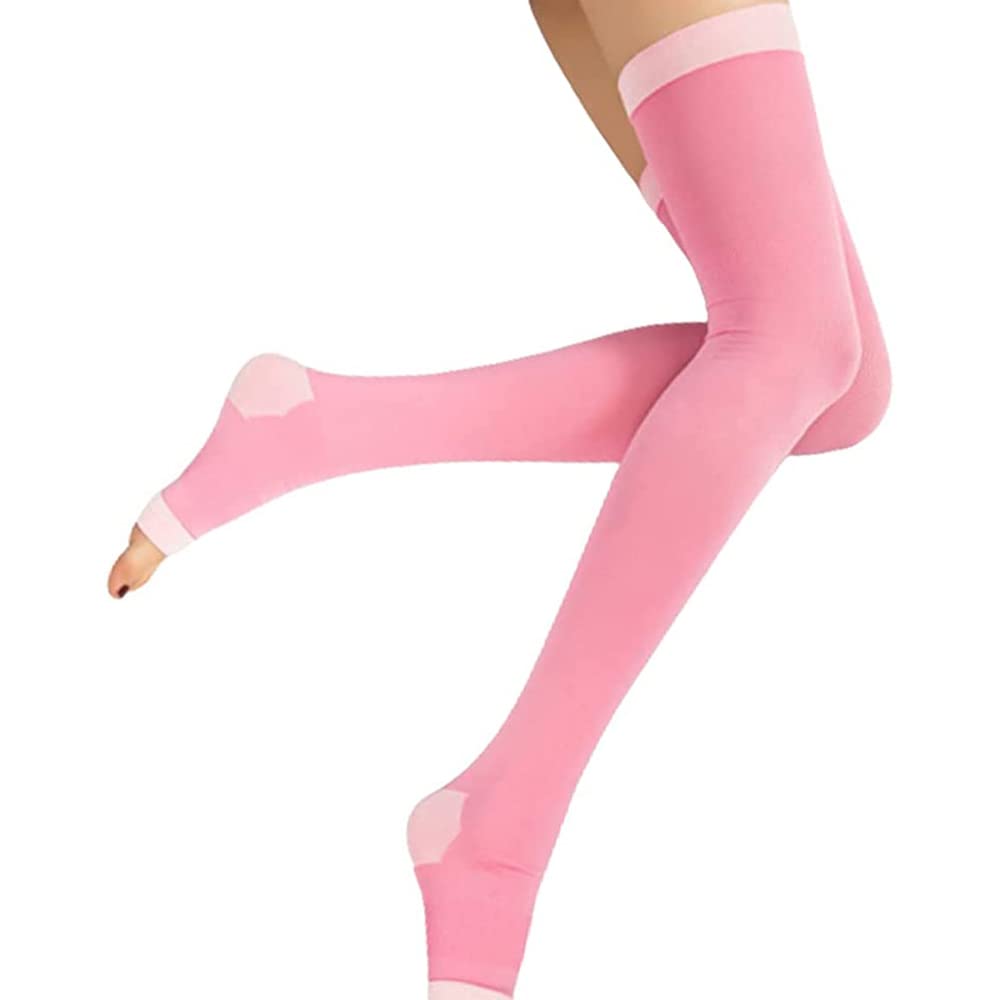 [Smato] 着圧ソックス ニーハイ ハイソックス つま先なし 長め 5段加圧 すね 太もも 圧迫 レッグウォーマー 寝る時用靴下 压力袜 寝ながら美脚 レディース