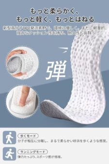 インソール 疲れない 衝撃吸収 抗菌 消臭 柔らかい/通気性/汗を吸収する 靴 中敷き インナーソール 土踏まず 立ち仕事 ソール サポーティブリバウンド スニーカー スポーツ バスケ 男女兼用