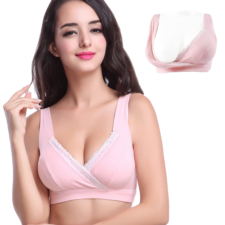 [Smato] 授乳ブラ マタニティブラ 背中見せ 前開きタイプ レース 大きいサイズ パッド取り外し可能 コットン バストケア 延長ホック3段 産前産後兼用