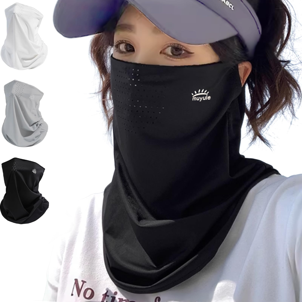 フェイスカバー uvカット 夏用 瞬間冷感 ネックウォーマー ネックガード ネックゲイター フェイスガード 息苦しくない日焼け対策 UPF50+ 吸汗速乾 耳掛け 暑さ対策