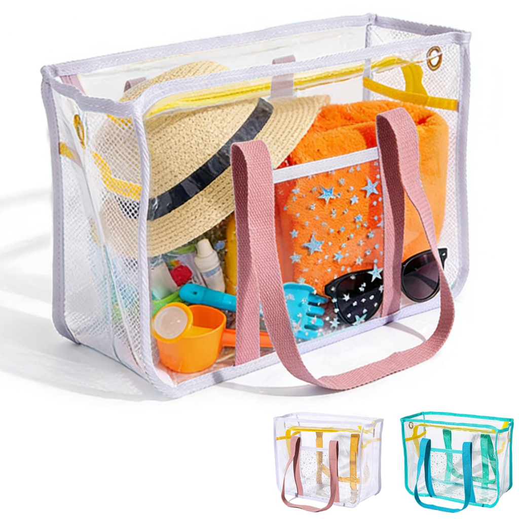 [Smato] プールバッグ トートバッグ プールバック【1個】 大人 防水 レディース 大容量 仕切り 透明 スイミングバッグ 手提げ 人気 夏 サウナ ビーチ ジム 銭湯 バッグ [並行輸入品]