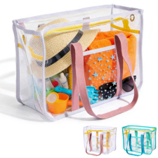 [Smato] プールバッグ トートバッグ プールバック【1個】 大人 防水 レディース 大容量 仕切り 透明 スイミングバッグ 手提げ 人気 夏 サウナ ビーチ ジム 銭湯 バッグ [並行輸入品]