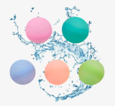 水風船 繰り返し使える 割れない シリコン 60mm 5個 水遊び プール お風呂 おもちゃ 何度も使える 再利用 スプラッシュ ウォーター ボール 玩具 グッズ 大量