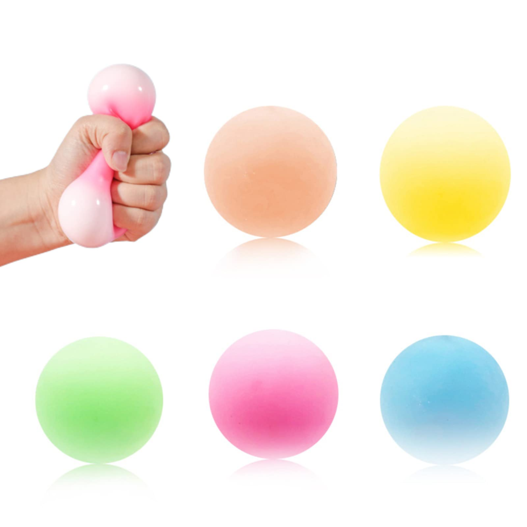 スティッキーボール 5個 6cm 粘着ボール スティッキーウォールボール グレープボール スクイーズボール ストレスリリーフウォータービーズのための感覚