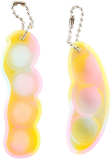 スクイーズ豆 【2個】 枝豆 キーホルダー 大豆おもちゃ 解消 握る かわいい 防水