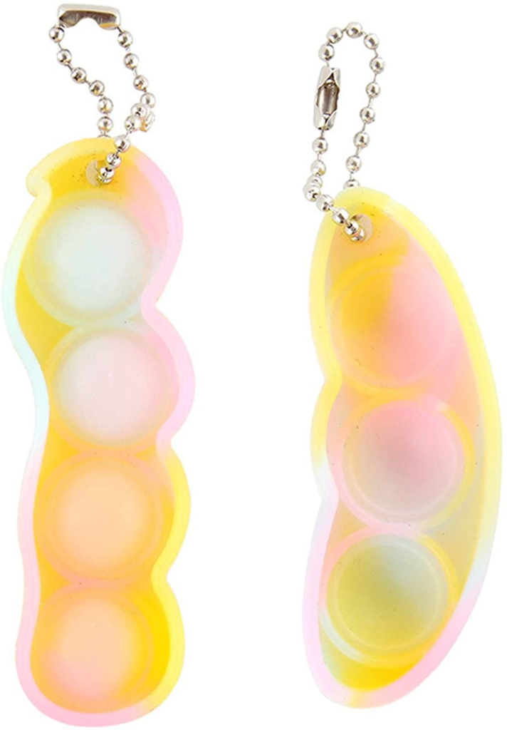 スクイーズ豆 【2個】 枝豆 キーホルダー 大豆おもちゃ 解消 握る かわいい 防水