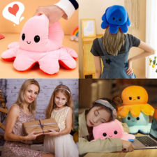 ぬいぐるみ タコ 両面 リバーシブル タコのぬいぐるみ 裏返したタコ人形 reversible 両面フリップ人形 知育 人気 減圧おもちゃ 猫 パンダ イヌ 小さい かわいい 可愛い プレゼント ギフト ふわふわぬいぐるみ 暇つぶし 子供 大人 プレゼント お祝い お誕生日 怒る顔も笑い顔も 面白い