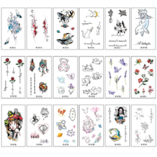 タトゥーシール 10枚 セット ジャグアタトゥーたとぅーしーる ボディ 蝶 星 文字 2週間消えない 防水 韓国 おしゃれ 入れ墨シール (普通15*8cm)