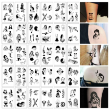 タトゥーシール 30枚 セット ジャグアタトゥー 2週間消えない たとぅーしーる 創作漫画風 韓国 防水 ボディ (浮世绘9.7*5.7cm)