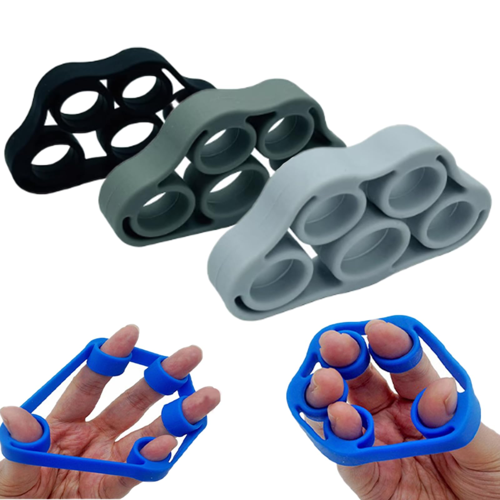 【Smato】強度調整可能握力トレーナー フィンガートレーナー 指パワー強化 握力鍛える 握力強化 フィンガーエクササイズ 指ストレッチ リハビリ 手のトレーニング 3点セット ブラック