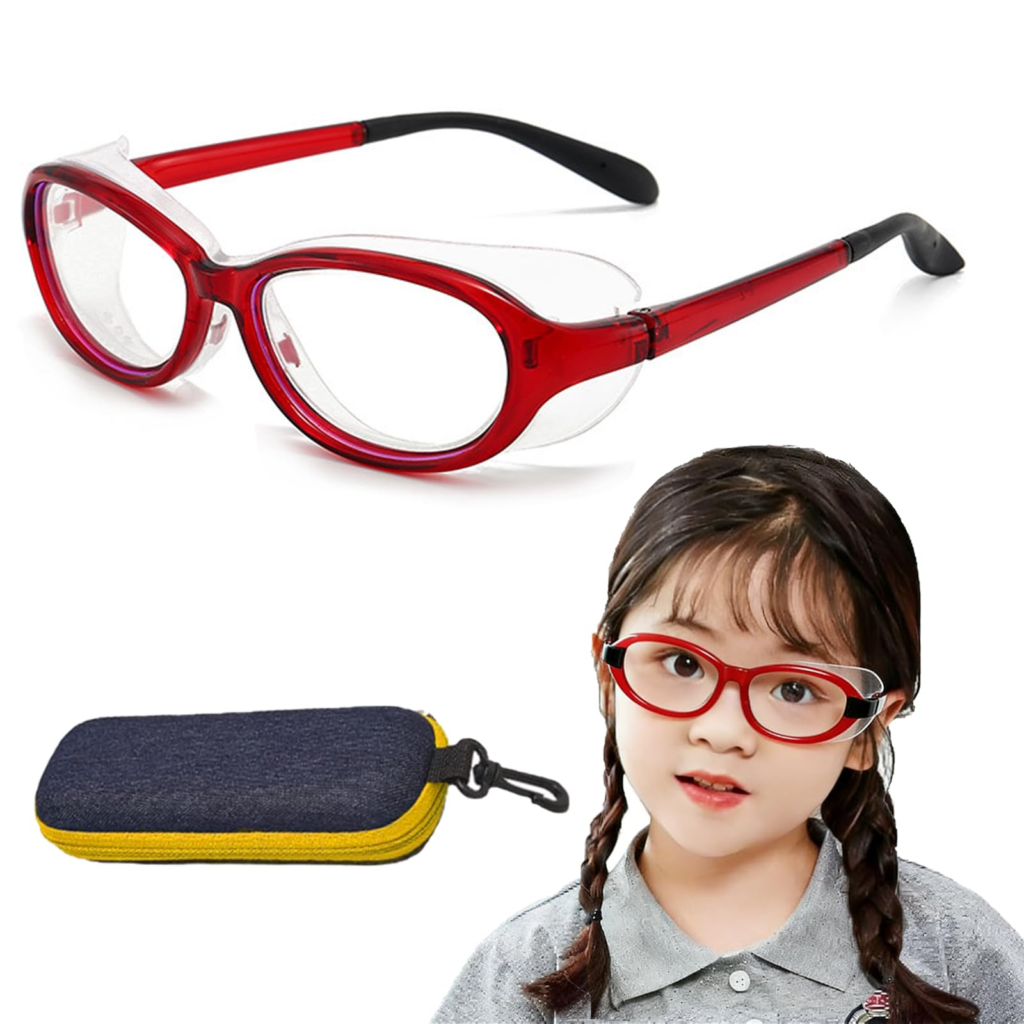 [Smato] 花粉症 メガネ 花粉メガネ ブルーライトカット 曇り止め TR90素材 防塵ゴーグル フードつきタイプ 花粉対策メガネ 花粉用メガネ 花粉症用 花粉よけ キッズ 子供