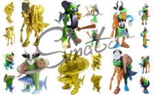 イタリアン ブレインロット フィギュア コミック風 高さ18cm トゥントゥントゥンサフール ブレインロッド 子供用 DIY手芸用 キャラクター デコレーション おもちゃ 人形 キッズ 装飾 置物 誕生日プレゼント 贈り物 コレクタードール トララレロトラララ