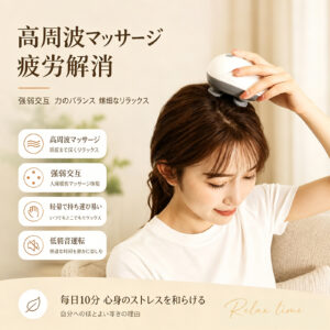 高周波3D頭皮マッサージャー｜自宅で本格頭皮SPA、疲労ストレスを瞬時解消